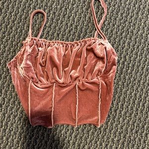 velvet bustier crop top